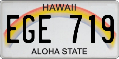 HI license plate EGE719