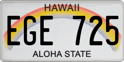 HI license plate EGE725