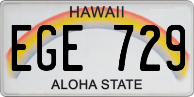 HI license plate EGE729
