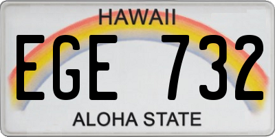 HI license plate EGE732