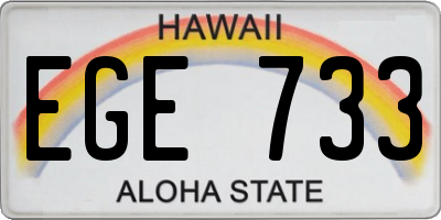 HI license plate EGE733