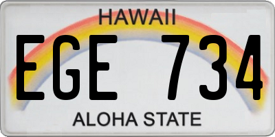 HI license plate EGE734