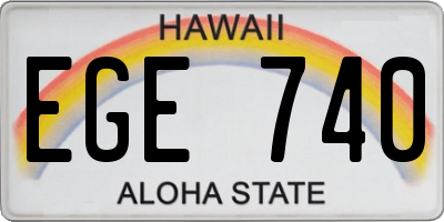 HI license plate EGE740