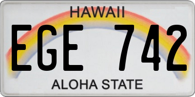 HI license plate EGE742