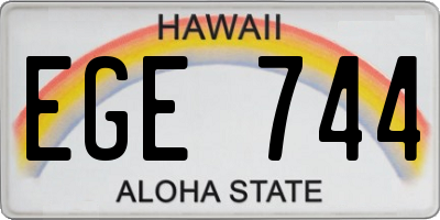 HI license plate EGE744
