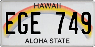 HI license plate EGE749