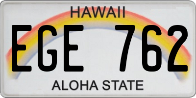 HI license plate EGE762