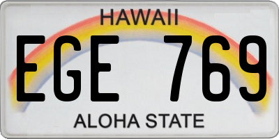 HI license plate EGE769