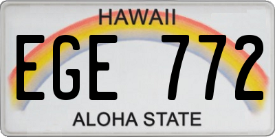 HI license plate EGE772