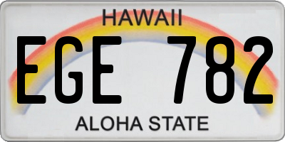 HI license plate EGE782