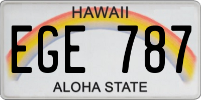 HI license plate EGE787