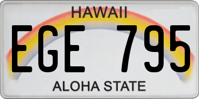 HI license plate EGE795