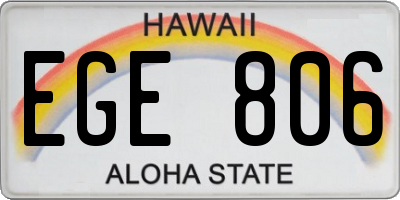 HI license plate EGE806