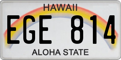 HI license plate EGE814
