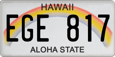HI license plate EGE817