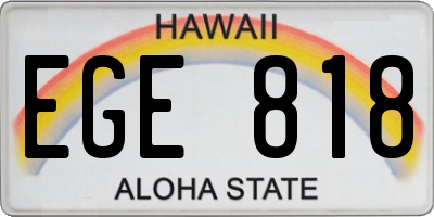 HI license plate EGE818