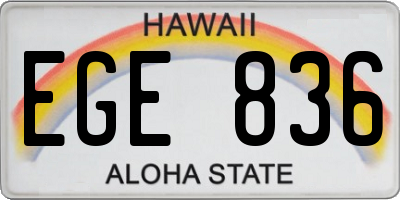 HI license plate EGE836