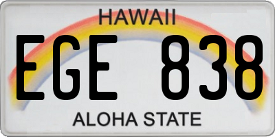 HI license plate EGE838