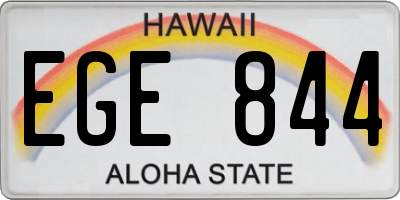 HI license plate EGE844