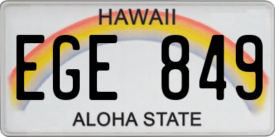 HI license plate EGE849