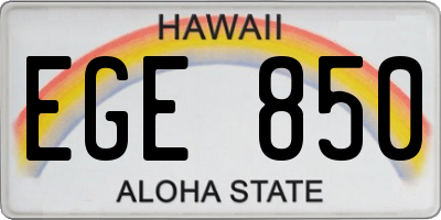 HI license plate EGE850