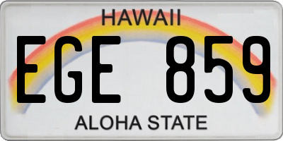 HI license plate EGE859