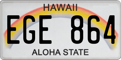 HI license plate EGE864