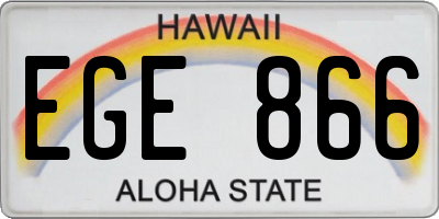 HI license plate EGE866