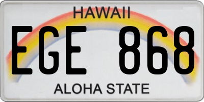 HI license plate EGE868