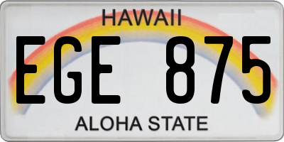 HI license plate EGE875