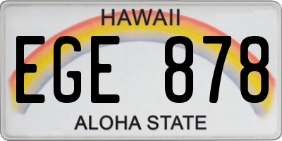HI license plate EGE878