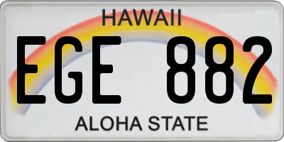 HI license plate EGE882