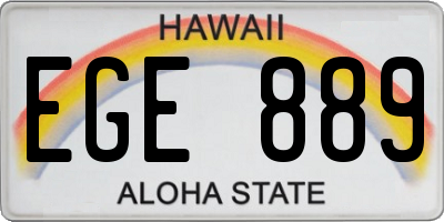 HI license plate EGE889