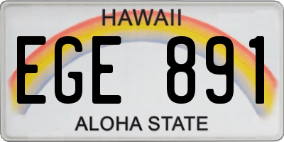 HI license plate EGE891