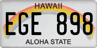 HI license plate EGE898