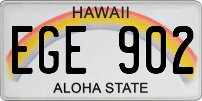 HI license plate EGE902