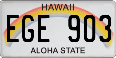 HI license plate EGE903