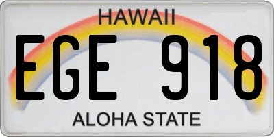 HI license plate EGE918