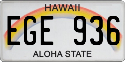 HI license plate EGE936
