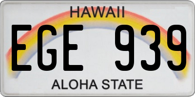 HI license plate EGE939