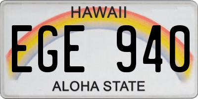 HI license plate EGE940