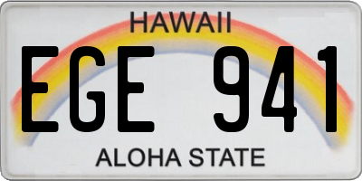 HI license plate EGE941
