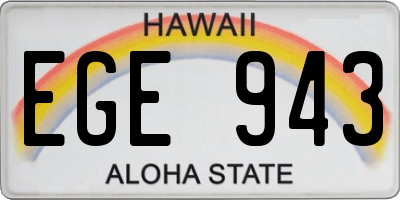 HI license plate EGE943