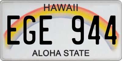 HI license plate EGE944