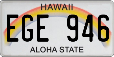 HI license plate EGE946