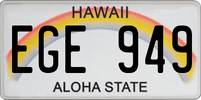 HI license plate EGE949