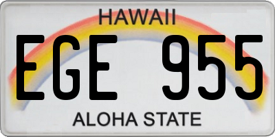 HI license plate EGE955