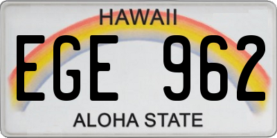 HI license plate EGE962