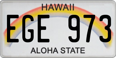 HI license plate EGE973