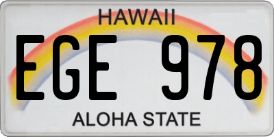 HI license plate EGE978